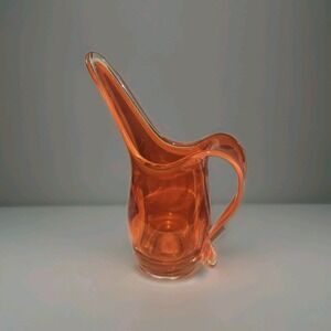 MCM Viking Glass 6.25" Epic Stretched Swung Glass Pitcher Persimmon Rare Size